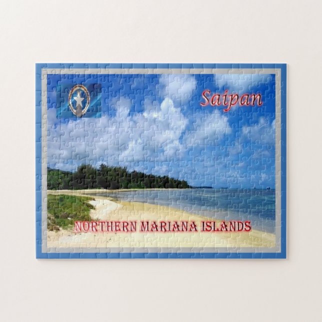 Puzzle Saipan - Îles Mariannes du Nord - Plage Tanapag (Horizontal)