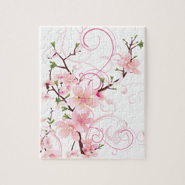 Puzzle Sakura aux fleurs de cerisiers roses (Vertical)
