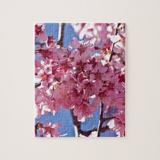 Puzzle Sakura Cherry Blossoms Red Stars (Vertical)