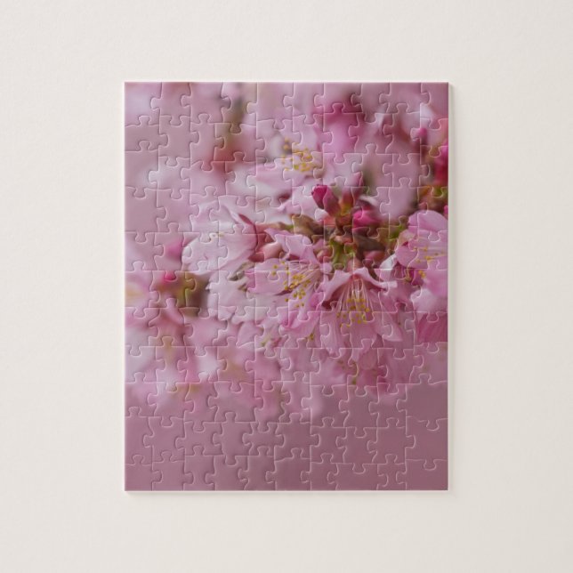 Puzzle Sakura Cherry Blossoms rose pâle Réflexions (Vertical)