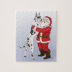 Puzzle Salutation Jowly de Noël de great dane