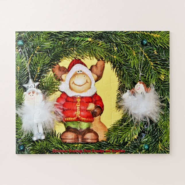 Puzzle Salutations de Noël de grand-père et grand-mère (Horizontal)