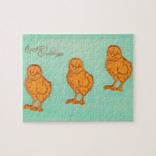 Puzzle Salutations de Pâques Chicks Vert