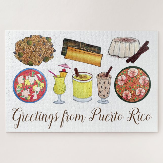 Puzzle Salutations de Porto Rico Carribean Island Foods (Horizontal)