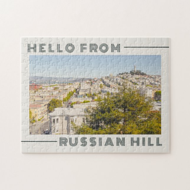 Puzzle Salutations de Russian Hill San Francisco Retro (Horizontal)