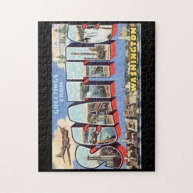 Puzzle Salutations de voyage de Seattle (Vertical)