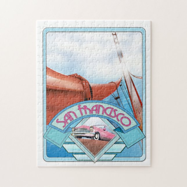 Puzzle San Francisco, USA, affiche de voyage (Vertical)