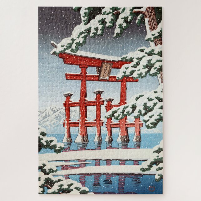 Puzzle Sanctuaire Miyajima-Snow, Hasui Kawase (Vertical)