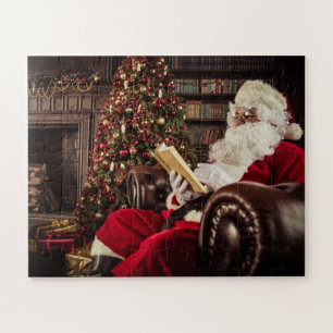 Puzzle Santa Claus Lecture En Bibliothèque Fêtes de Noël