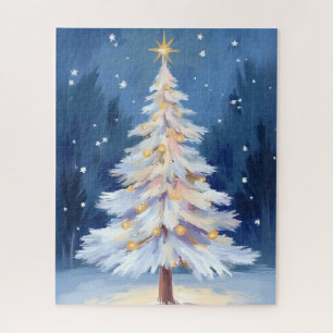Puzzle Sapin de Noël blanc Hiver Neige