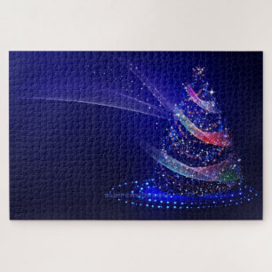 Puzzle Sapin de Noël SlipperyJoe numérique rouge transluc