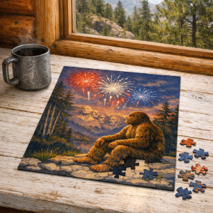 Puzzle Sasquatch à la Nuit de Feux d'Artifice du Mont Rus