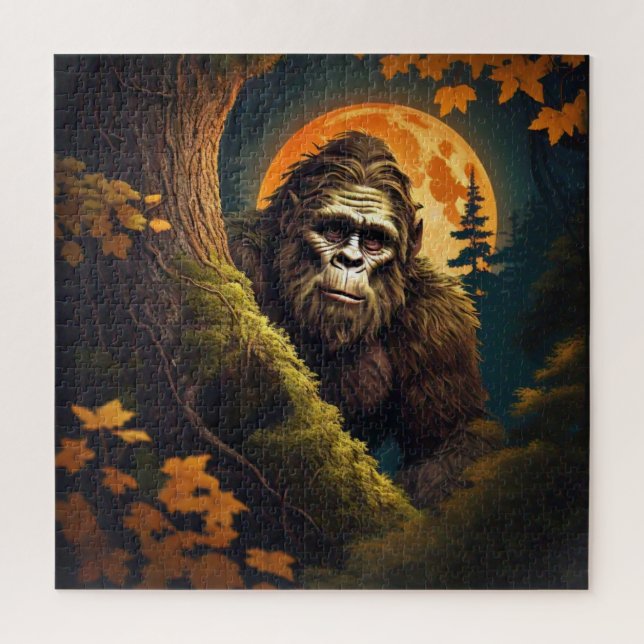 Puzzle Sasquatch Peeking (Vertical)
