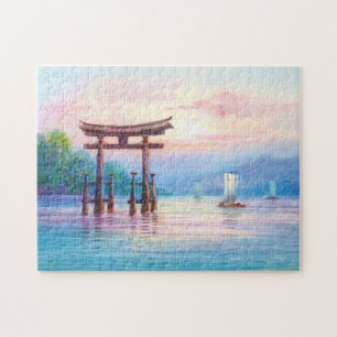 Puzzle Satta Miyajima Torii et Sailboats art japonais