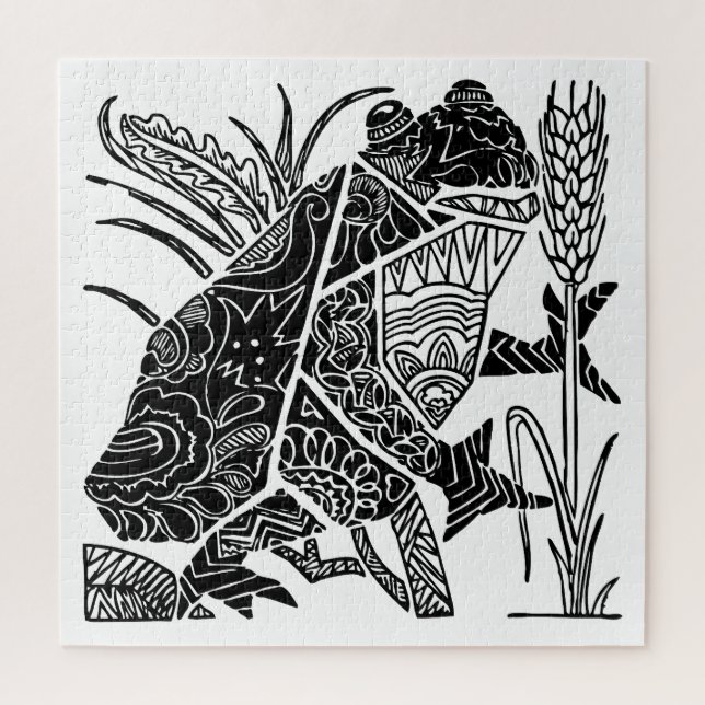 Puzzle Saumon grenouille abstrait (Vertical)