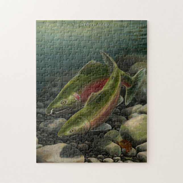 Puzzle saumoné sauvage d'art personnalisé par (Vertical)