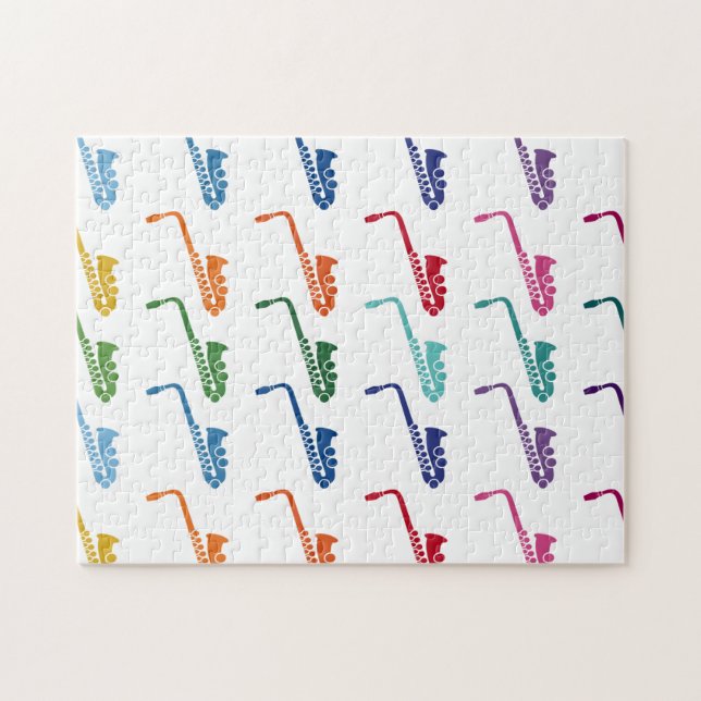 Puzzle Saxophone Coloré Fun Array Music (Horizontal)