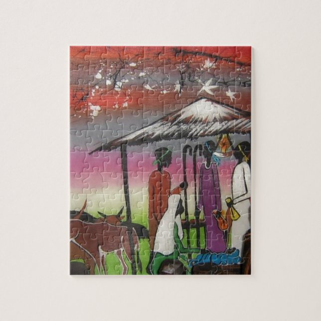 Puzzle Scène africaine de nativité de Noël (Vertical)