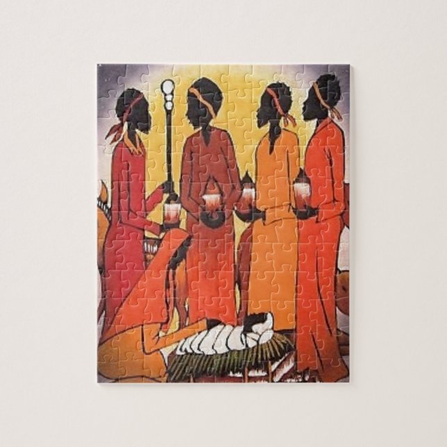 Puzzle Scène africaine de nativité de Noël (Vertical)