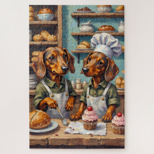 Puzzle Scène de boulangerie amusante de teckel Art pour a