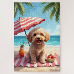 Puzzle Scène de détente de Cockapoo à la plage