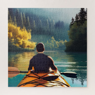Puzzle Scène de kayak sereine Homme en kayak dans les m