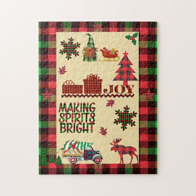 Puzzle Scène de Noël chaude Plaid classique à Buffalo (Vertical)