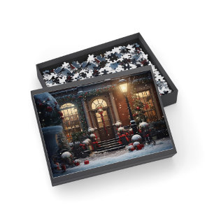 Puzzle Scène de porche avant décorée de Noël 520pcs