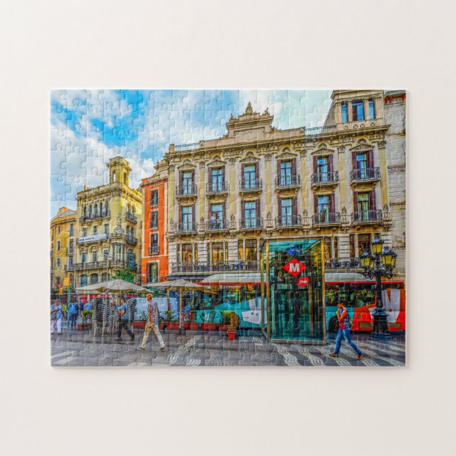 Puzzle Scène de rue à Barcelone. (Horizontal)
