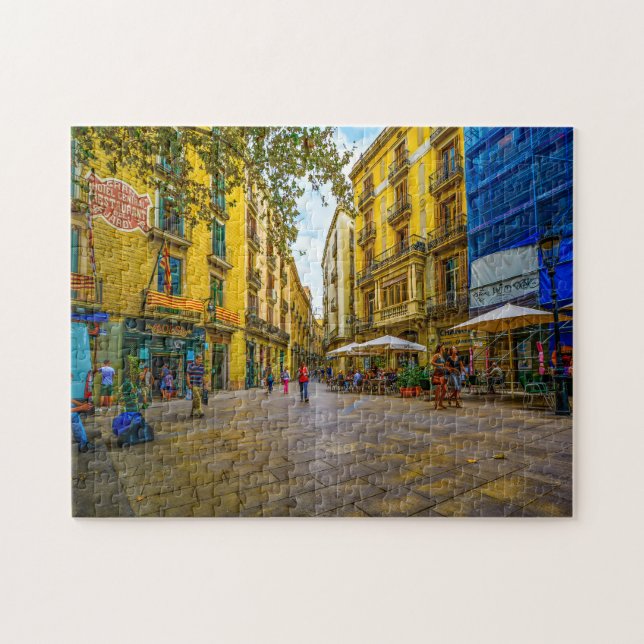 Puzzle Scène de rue à Barcelone. (Horizontal)