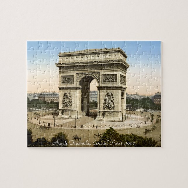Puzzle Scène de rue de Paris France, Arc de Triomphe 1900 (Horizontal)