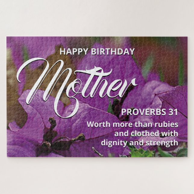 Puzzle Scène florale HEUREUX ANNIVERSAIRE MÈRE 20"x30" su (Horizontal)
