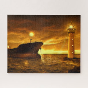 Puzzle Scène nautique avec le phare