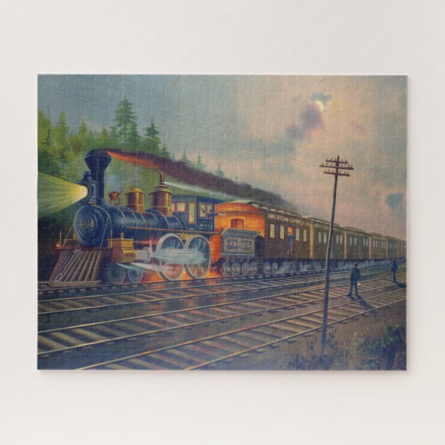 Puzzle Scène nocturne sur le New York Central Railroad (Horizontal)
