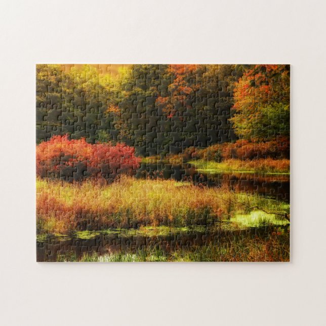 Puzzle Scène vibrante d'automne de Poconos (Horizontal)