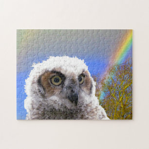 Puzzle - Schale mit Regenbogenuntergrund