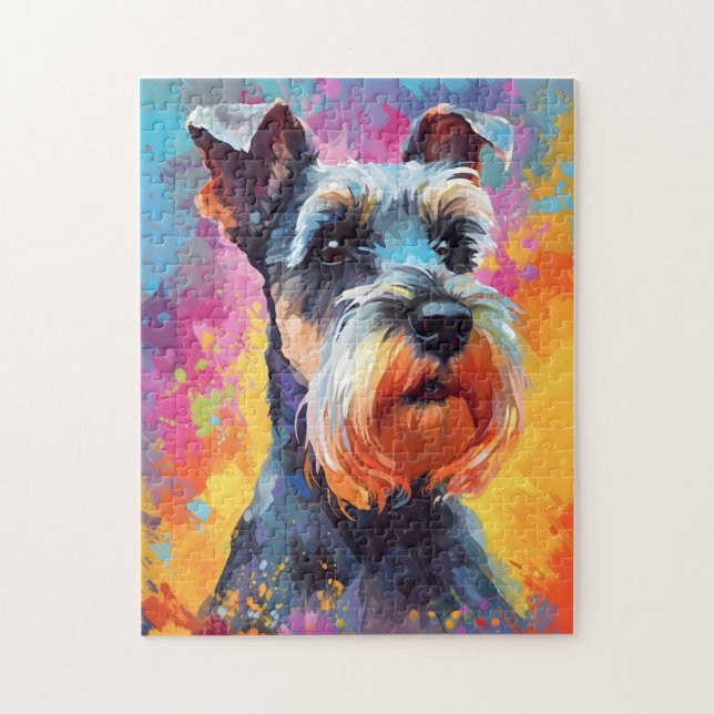 Puzzle Schnauzer miniature coloré (Vertical)