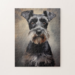 Puzzle Schnauzer miniature noir et argent