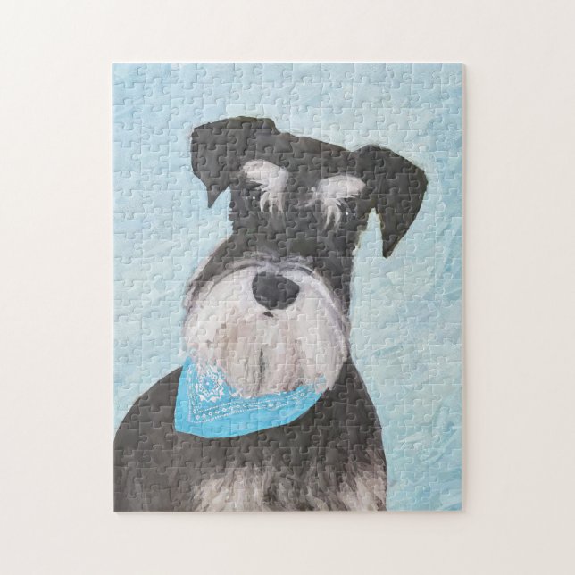 Puzzle Schnauzer (Miniature) Peinture - Chien original mi (Vertical)