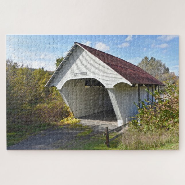 Puzzle Schoolhouse Covered Bridge, Poster du Vermont (Horizontal)