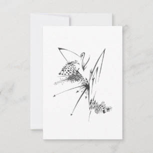 Puzzle Schwarz Weiß Abstrakt Stammes Tattoo Kunst Dankeskarte