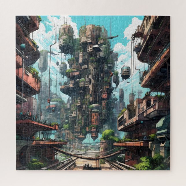 Puzzle Science-fiction urbaine industrielle (Vertical)