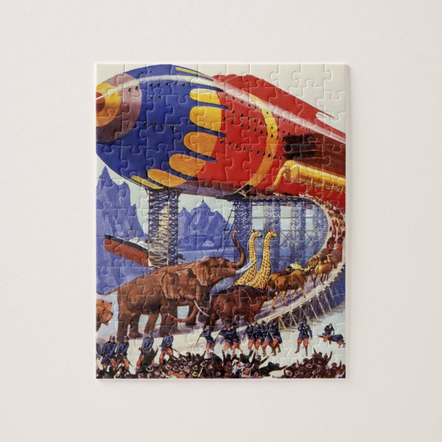 Puzzle Science-fiction vintage, animaux sauvages de Noah' (Vertical)
