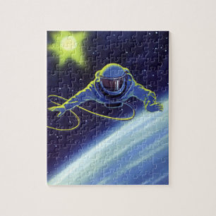 Puzzle Science-fiction vintage d'un astronaute en sortie