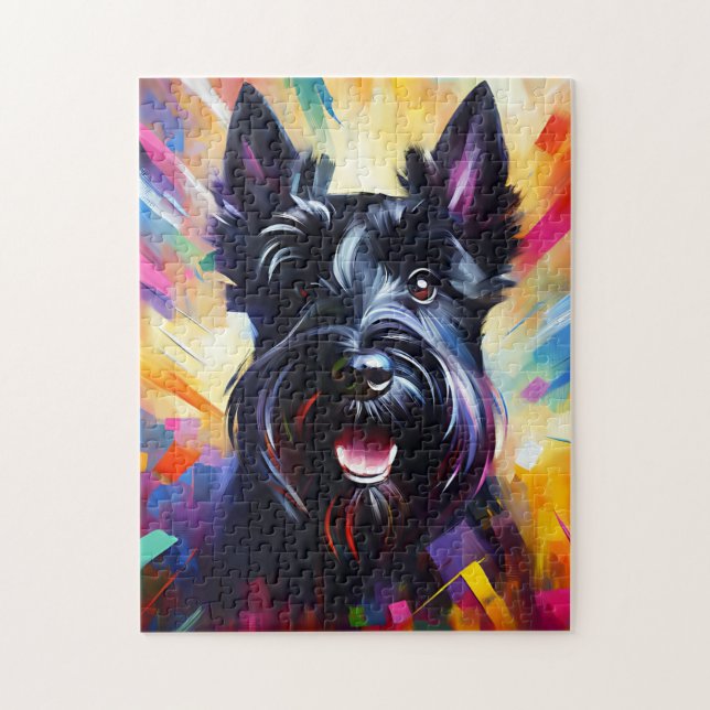 Puzzle Scottish Terrier Black Dog Acrylique Amoureux des  (Vertical)