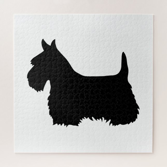 Puzzle Scottish Terrier noir sihouette coeur/676 pièce (Horizontal)