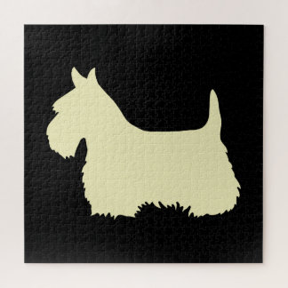 Puzzle Scottish Terrier noir sihouette coeur/676 pièce