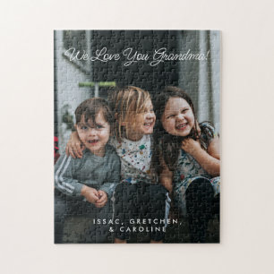 Puzzle Script de photo personnalisé On t'aime grand-mère