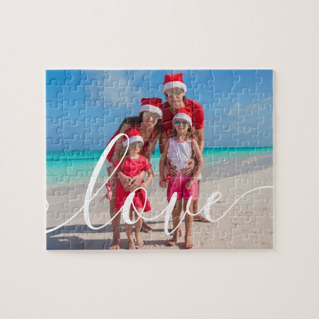Puzzle Script Love Family Photo (Horizontal)