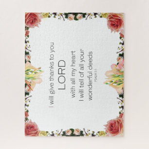 Puzzle Scripture Psaume 9, Floral
